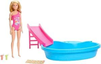 Barbie, Conjunto de Brinquedo com 1 Boneca com Maiô Rosa, 1 Piscina Glam e Acessórios, Para Crianças A Partir de 3 Anos