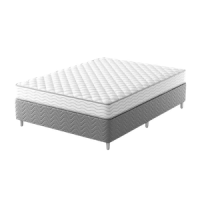 Cama Box com Colchão Queen Sigma Molas Ensacadas (22x158x198) Branco e Cinza – Modern