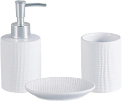 Conjunto 3 Peças para Banheiro de Cerâmica Lille Branco – Lyor