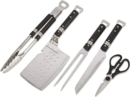 Cuisinart CGS-315 Conjunto de ferramentas para churrasqueira, 5 peças, aço inoxidável