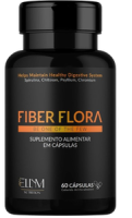 Fiber Flora Regulador Intestinal Ellym Nutrition 60 Capsulas Spirulina Quitosana Psyllium