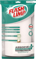 Flash Limp ABSORVE +, Rolo com 100 panos Multiuso reutilizável e Secagem Rápida
