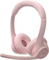 Headset Sem Fio Logitech Zone 300 Com Microfone Flip-to-Mute com Cancelamento de Ruído, Conexão Bluetooth, Bateria Recarregável via USB-C e Almofadas Confortáveis – Rosa