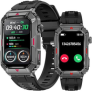 Hrich Masculino Smartwatch, Relógio Inteligente HD 1,57”, Suporte A Chamadas De Voz, Notificação De Mensagem, Compatível Android E Iphone (preto)