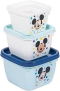 Kit com 3 Potes, Plástico, Conect, Mickey, Plasutil