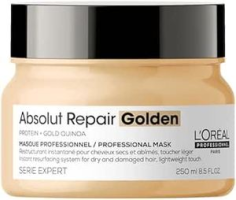 L’Oréal Professionnel Máscara de Tratamento Absolut Repair Golden, Repara Danos e Promove Brilho, Com Quinoa & Proteínas, Para cabelos finos a médios, secos e danificados, 250g