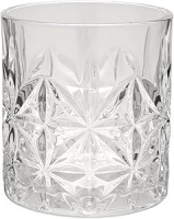 Mimo Style Jogo de 6 Copos para Whisky de Vidro Linha Lijita 340ml Detalhe Diamantado e Elegante, Conjunto Ideal para Uísque, Vinho, Bourbon, Conhaque, Licor, Suco, Água e Muitos Tipos de Bebidas