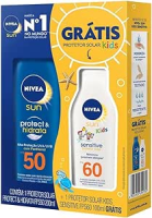 Nivea Sun Kit Protetor Solar Protect & Hidrata Fps50 200ml + Protetor Solar Kids Sensitive Fps60 100ml, Nivea