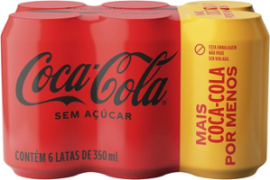 Pack de Coca-Cola sem Açúcar 350Ml 6 unidades