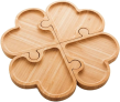Petisqueira de Bambu com 4 Divisórias Heart Quebra-Cabeças 26cm x 26cm x 1,5cm – Lyor