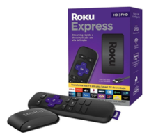 Roku Express | Dispositivo de streaming para TV HD/Full HD compatível com Alexa, Siri e Google. Inclui Cabo HDMI Premium