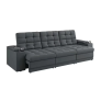 Sofá Confort Premium 2,30m Assento Retrátil/reclinável Porta Copos E Usb Suede Cinza – Xflex Sofas